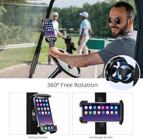 Roykaw حامل هاتف مغناطيسي لعربة الجولف، مغناطيس قوي للغاية، متوافق مع EZGO/Club Car/Yamaha Square Tube Golf Cart، متوافق مع iPhone/Galaxy/Google Pixel، تشغيل بيد واحدة in Kuwait