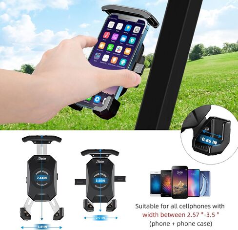 Roykaw حامل هاتف مغناطيسي لعربة الجولف، مغناطيس قوي للغاية، متوافق مع EZGO/Club Car/Yamaha Square Tube Golf Cart، متوافق مع iPhone/Galaxy/Google Pixel، تشغيل بيد واحدة in Kuwait