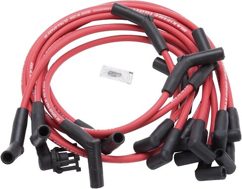 Edelbrock 22714 Spark Plug Set SBF 83-96 50 ohm Resistance RED Wire (Set of 10) in Saudi Arabia