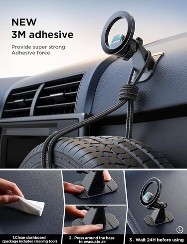 JOYROOM Fits MagSafe Car Mount, [Dashboard & Air Vent] 2 in 1 Super Stable Magnetic Car Phone Mount Fit for iPhone 15 14 13 12 Pro Max Plus Mini & MagSafe Case & All Phone in Saudi Arabia