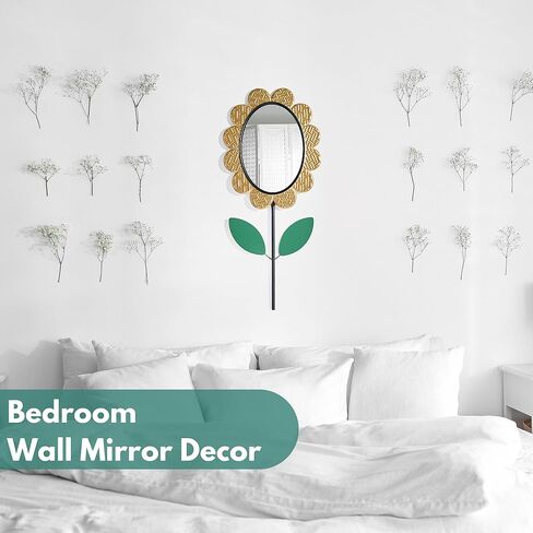 Decorative Mirrors for Wall Decor, Iron Flower Mirrors for Living Room, Small Unique Wall Mirror for Bedroom Art, Round Bathroom Mirror Accent Wall Mirrors Hallway, Entryway Mirror Decorative Wall Art in Saudi Arabia