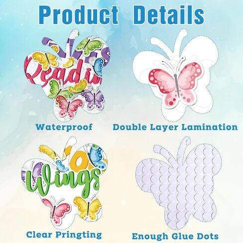 62 قطعة من زخارف لوحة الإعلانات الربيعية، قراءة فراشة الزهرة تمنحك أجنحة لوحة الإعلانات مجموعات قطع فراشة الربيع لمستلزمات مكتبة الفصول الدراسية والعودة إلى المدرسة in Kuwait