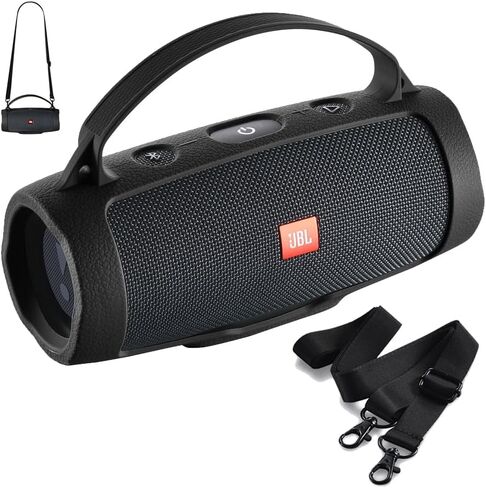 غطاء حافظة من السيليكون متوافق مع مكبر صوت JBL Charge Essential 2، متوافق مع مكبر صوت JBL Charge 4 (أسود) in Saudi Arabia