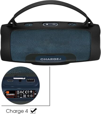 غطاء حافظة من السيليكون متوافق مع مكبر صوت JBL Charge Essential 2، متوافق مع مكبر صوت JBL Charge 4 (أسود) in Saudi Arabia
