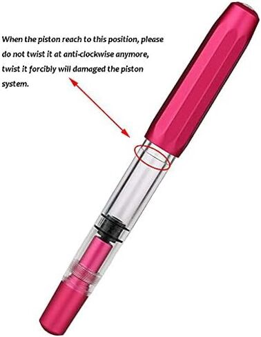 Majohn T1 Piston Fountain Pen Medium Nib, Blue Aluminium Transparent Acrylic Large Ink Capacity Writing Pen Box Set in Kuwait