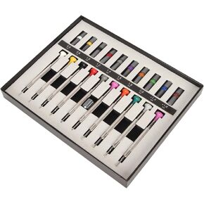 ZJchao Watch Screwdriver Set - 10Pcs, 8 Sizes Slot and 2 SizesStainless Steel Tools with 10 Extra Blades, Wide Range of Uses for Watch Repair and More