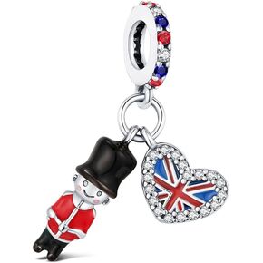 925 Sterling Silver Mini British London Palace Guard Charms Fit for Pandora Charms Bracelet Travel British Guards Charm Jewelry Girtid