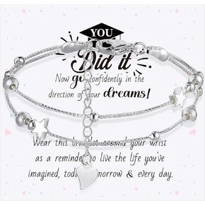6 Sets Graduation Bracelet 2025 Graduation Gift for Her Graduation Bracelet for Her Daughter Friends Granddaughter, Regalos De Graduación 2025 Gifts Adjustable Suitable Star Shaped
