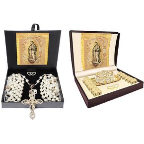 ESNOY Premium Wedding Set Lazo Para Boda Catolica and Arras Para Boda Catolica,Arras De Boda Cristiana with Wedding Lasso for Ceremony Catholic Decoracion