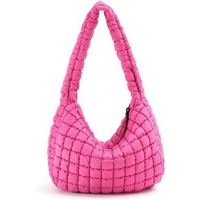 VAKAER Puffer Tote Bag for Women Quilted Crossbody Large Hobo Carryall Lightweight Padded Shoulder Bag for Travel Work