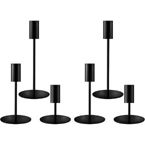 Gold Taper Candlestick Holders,Set of 6,Metal Taper Candle Sticks Stand Holders,Modern Decorative Candle Holders for Wedding Certerpieces,Festive, Mantel,Home,Party (French Glod, Set of 6) in Kuwait