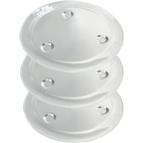 Clear Glass Candle Holder， 3" Glass Coaster Holder ，Small Round Candle Plate for Pillar Candle（3 Pack）