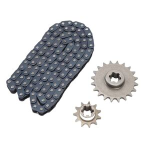 Steel T8F Drive Chain Kit, 20T 11T Sprocket, 116 Links for Go Karts, Mini Motorcycles, Scooters, ATVs