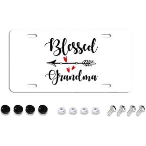 Blessed Grandma Art Modern Design Decorative Alumium License Plates for Front of Car Vanity Plate for Men Women 12 x 6Inch