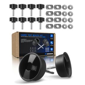 قمم ومسامير قمة صلبة وأعلى مقبض التثبيت على مسامير السقف الصلب لـ Jeep Wrangler JK 2DR و Unlimited 4DR 2007-2019 （أسود）