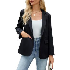 Women's Blazer Business Casual Long Sleeve Lapel Open Front Suit Jacket Work Office Blazer with Pockets