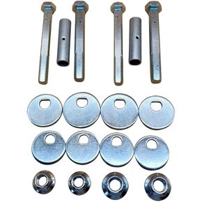 2 Set Silver Tone Alignment Camber Caster Castor Adjusting Bolt Kit K100128 for 03-09 Lexus GX470 for 4Runner Toyota 2003 2004 2005 2006 2007 2008 2009 Tacoma 2015 FJ CRUISER 07-09