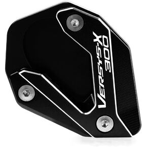 Motorcycle Side Stand Extension Kickstand Plate Compatible With Kawasaki Versys-X 300 X300 X 300 2017-2023 | Foot Pad Support KLE300 Accessories (black)
