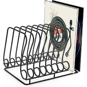 Vinyl Record Holder, 9 Section Wire Record Storage, Hold up to 30 LP, Solid Album Rack File Display Stand with Elevated Base for Photography Props, Desktop, Home, Office, Studio