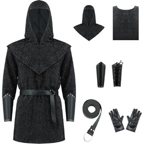 سلسلة عصر النهضة بريد Armor Tunic Shirt Coif Medieval Kawl Cowl Crusader Assume Assum