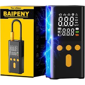 Tire Inflator Portable Air Compressor, 4X Faster Air Pump for Car Tires 150 PSI, Portable Tire Inflator for Car with Digital Dual Values Display, Pressure Gauge and Auto Off Function