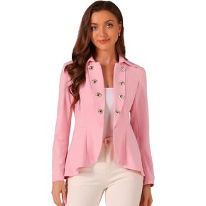 Allegra K Women's Casual Jacket Steampunk Low Low Low Low Open Open Long Cleeves Work Peplum Blazer