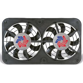 Lo-Profile Dual S-Blade Electric Fan, Pusher-Puller / Reversible Fan (440), Car Accessories, 12-1/8 Inches