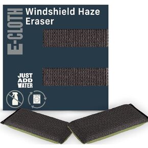 e-cloth الزجاج الأمامي ضباب ممحاة ، منظف زجاجي للزجاج ، منظف للسيارات ، تنظيف الإسفنج للزجاج الأمامي والنوافذ والمرايا والزجاج-عبوة 2