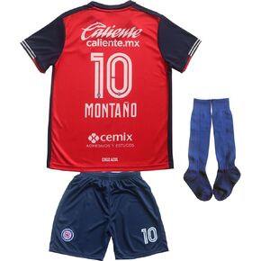 Cruz Azul Montano #10 Youth Sportswear Kids Third Soccer Jersey/Shorts Football Socks Set