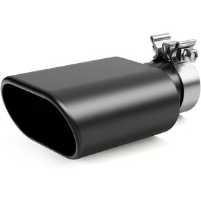 LCGP 3" Square Exhaust Tip 3" to 3" x 5.5" Diesel Exhaust Tip,9.5" Overall Length Clamp On Design Truck Tail Tip Rolled Angle Cut Design Polished