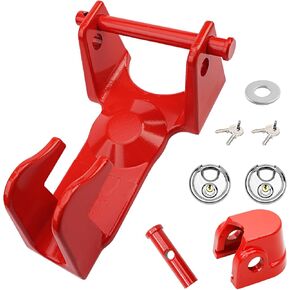 HQPASFY Gooseneck Trailer Lock Combo - Includes Gooseneck Coupler Lock, Adjustable Sleeve Lock, and 2 Keyed Padlock Fit for RV's, Livestock Haulers, Heavy Duty Trailers - Black