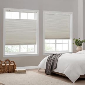 Eclipse Blackout Top Down Bottom Up Cellular Shades - Cordless Window Covering for Home or Office, Energy-Saving Light Filtering Shades, Easy Lift System - Ivory, 40 W x 84 L