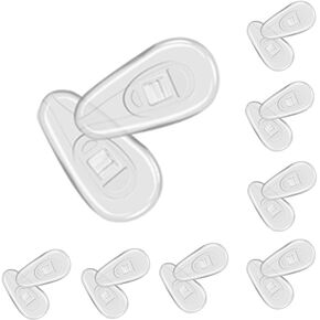 Upgraded Soft Silicone Air Chamber Clear Nose Pads for Eyeglasses, 20 Pairs of Screw-in 15mm Glasses Nose Guards, Oval Soft Silicone Anti-Slip Eye Pads (Clear)