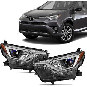زوج هالوجين المصباح الأيسر والأقام اليمنى السكن الأسود مع لمبة 2016 2017 2018 تويوتا RAV4 81110-0R080