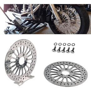 Drilled 420 Stainless Steel 2X11-1/2'' Front Rotors for Harley Touring