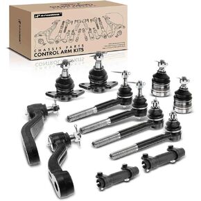 A-Premium Set of 12, Front Upper Lower Ball Joint, Inner Outer Tie Rod End, Idler Arm, Pitman Arm, Compatible with Chevrolet & GMC - 1993-2000 - Tahoe, Yukon, C1500 Suburban, C2500 (Suburban), C3500