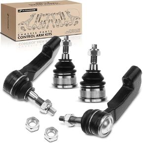 A-Premium Set of 4, Front Lower Ball Joint, Outer Tie Rod End, Compatible with Jeep Liberty 2002 2003 2004