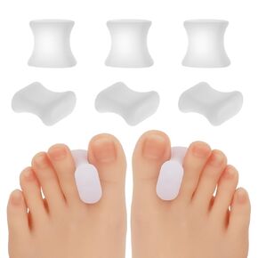 Gel Toe Spacers 12Pcs Big Toe Separators Toe Straightener Toe Spreaders for Women Men Fabric Lining Bunion Correctors Bunion Spacers Soft Straightener for Overlapping Curled Toes Crooked Hammertoe