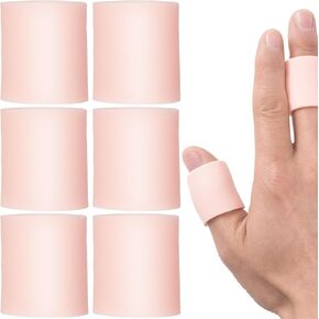 6pcs الأكمام إصبع الهلام ، وأكمام دعم إصبع السيليكون مرنة ، واقي وسائد إصبع ناعمة للتغلب