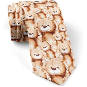 ( Cartoon Lovely Teddy Bear Toy ) Fashion Novelty Necktie, Conversation Neckwear Ties Great for Party and Events
