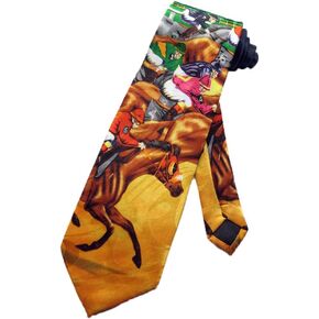 Steven Harris Mens Jockey Horse Race Necktie - Navy Blue - One Size Neck Tie