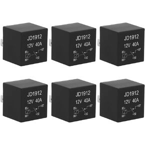 2 Pack JD1912 Car Relay, 12V 40A, 4 Pin SPST, Automotive Switches and Starters, Waterproof Relay for Boat Tractor Truck Motorcycle (2)