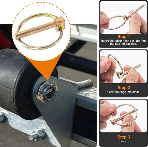 8pcs 1/4 بوصة طقم تشويش دبوس دبوس شاق مع الحلقة ، مقاطع دبوس بوابة بوابة الصلب الكربوني لجرارات المزرعة شاحنات العشب in Saudi Arabia