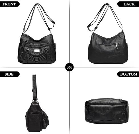 Womens Crossbody Bag Soft Leather Handbags Multi Pocket Satchel Waterproof Hobo Shoulder Bag Messenger Bag in Saudi Arabia