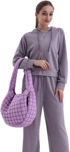 VAKAER Puffer Tote Bag for Women Quilted Crossbody Large Hobo Carryall Lightweight Padded Shoulder Bag for Travel Work in Kuwait