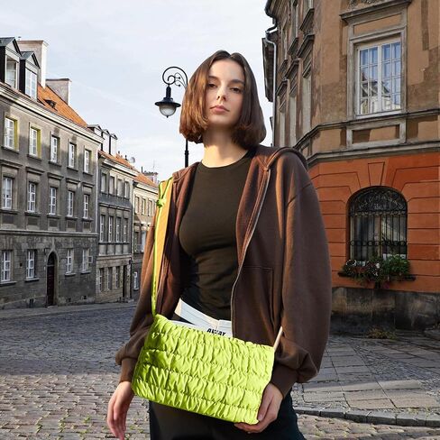 NAARIIAN Small Shoulder handbag for Women, Puffy Cute Purses Quilted Crescent Hobo Clutch Top-Handle in Kuwait