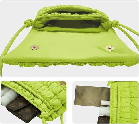 NAARIIAN Small Shoulder handbag for Women, Puffy Cute Purses Quilted Crescent Hobo Clutch Top-Handle in Kuwait