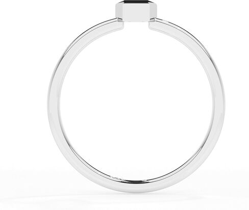 Coffin Shape Natural Gemstones Stackable Rings for Women in 925 Sterling Silver | Birthstone Jewelry Gifts for Her (Bezel-Set) in Saudi Arabia