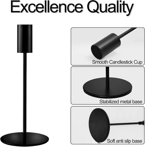 Gold Taper Candlestick Holders,Set of 6,Metal Taper Candle Sticks Stand Holders,Modern Decorative Candle Holders for Wedding Certerpieces,Festive, Mantel,Home,Party (French Glod, Set of 6) in Kuwait