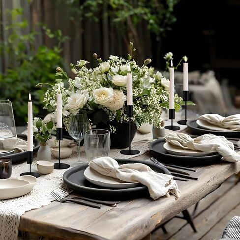 Gold Taper Candlestick Holders,Set of 6,Metal Taper Candle Sticks Stand Holders,Modern Decorative Candle Holders for Wedding Certerpieces,Festive, Mantel,Home,Party (French Glod, Set of 6) in Kuwait